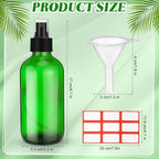 Norme 12 Pcs 8 oz Glass Spray Bottles, Funnels and Labels, Green, Stylish - Image 2