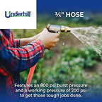 Underhill UltraMax Commercial Garden Water Hose, Heavy-Duty, Rubber, Flexible, Anti-Kink, 200 psi WP, 800 psi BP, H75-125R, ¾ Inch x 125 ft GHT, Red - Image 4