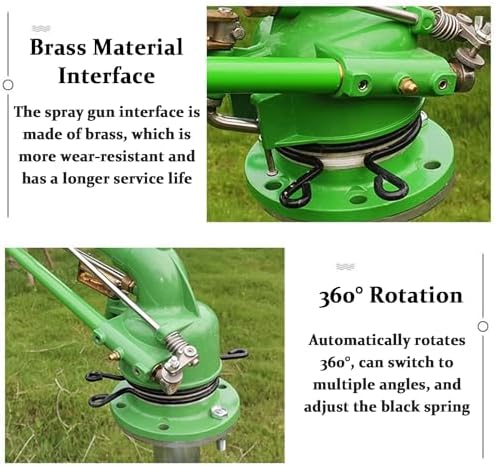 Farm Irrigation Sprinklers on Tripod Base, 2" Heavy Duty Big Gun Sprinkler for Large Area, 360° Automatic Rotation with 0°-48° Adjustable Elevation, Farmland Watering System with Flange Connection - Image 5