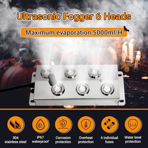 Ultrasonic Mist Maker Fogger 6 Heads, 5000ml/H Ultrasonic Fogger - Image 4