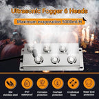 Ultrasonic Mist Maker Fogger 6 Heads, 5000ml/H Ultrasonic Fogger - Image 4