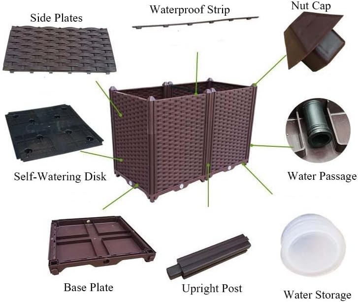 YSUEFIJO Raised Garden Bed Box Vegetable Planter, Planter Box Plastic Rectangle, Garden Bed Kit for Vegetables, Elevated Planter Box for Flower/Herb/Backyard/Patio/Balcony - Image 4