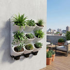 Vertical Wall Planter 3-Tier, 9-Pot Hanging Plant Holder(White) - Image 4