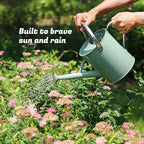 1 Gallon Watering Can for Plants, Watering Cans for Indoor&Outdoor Gardening, Galvanized Steel Watering Pot with Removable Spout, Metal Water Can with Ergonomic Movable Handle(Cream Green) - Image 2