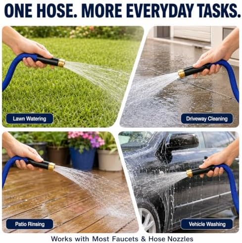 50FT Garden Hose, 5/8-Inch Flat Ultra Lightweight Flexible & Kink Free - Image 5