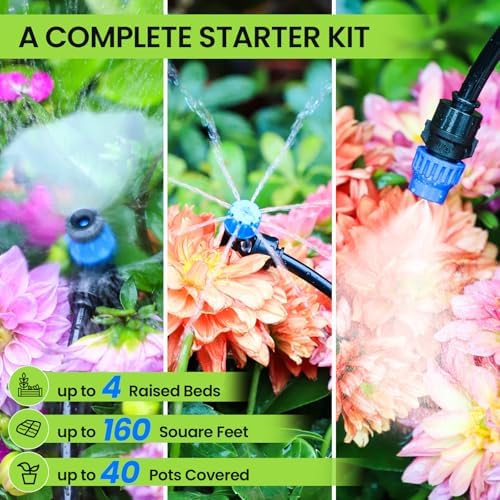 Bonviee Drip Irrigation System Kit for Garden Watering, 247FT Quick Connect - Image 2