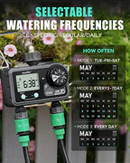 RAINPOINT Sprinkler Timer with 3 Different Programs, Hose Timer for Garden Hose with Rain Delay/Manual Watering/Automatic Irrigation System for Garden, 2 Outlet - Image 3