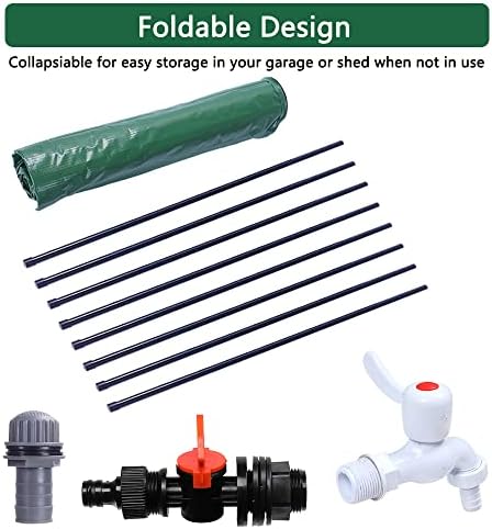 Collapsible Rain Barrel,Portable Water Storage Tank to Collect Rainwater from Gutter,Rainwater Collection System Downspout,Water Storage Tank Container with Filter Spigot Overflow(Green,132 Gallon) - Image 4