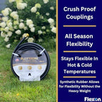 Flexon Flextreme 5/8" x 50ft Black Synthetic Performance Rubber Garden Hose – Lightweight, All-Weather Flexibility, Heavy-Duty, Kink-Resistant, Solid Brass Couplings, Watering Hose for Lawn & Garden - Image 3