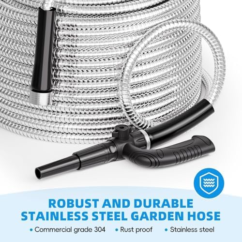 SPECILITE 100ft 304 Stainless Steel Metal Garden Hose with Independent Grip - Image 6