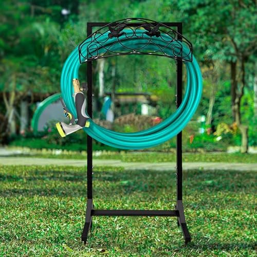 Freestanding Garden Hose Holder Hanger, Water Hose Holders for Outside with 4 Spikes, Rust-Resistant, No Drilling Needed, Detachable Water Hose Storage Stand for Yard Lawn Black - Image 3