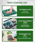 12 Cell Seed Starter Kit with Grow Light Heating Mat & Silicone Pots - Image 4