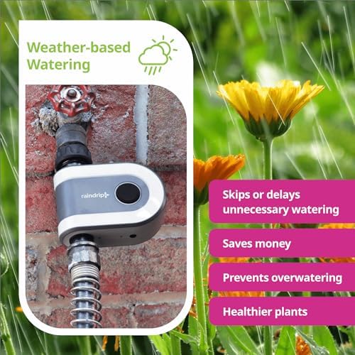 Raindrip R875CT Hose-End Smart Water Sprinkler Timer, Wi-Fi, Wireless Hose Faucet Bibb Timer for Garden, Drip Irrigation System Controller, Free App via 2.4 GHz Gateway Combo,GHT Compatible, Gray - Image 4