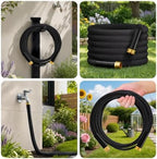 Lightweight No-Kink Garden Hose - 100FT Fabric Covered Outdoor Water Hose with 3/4" Copper-Plated Aluminum Leakproof Fittings - Burst-Proof Heavy Duty PVC Core - For Yard Watering, Car - Image 4
