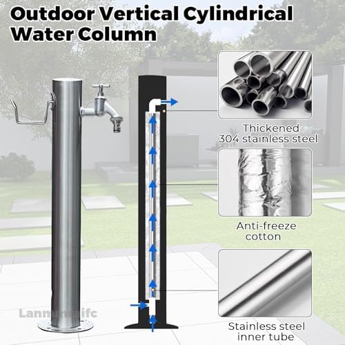 Durable Stainless Steel Outdoor Water Tap Stand - Freestanding Hose Holder for Garden Irrigation, Cleaning & Watering - Rust-Resistant, Heavy-Duty Design - Image 5