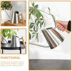Long Spout Watering Can for Indoor Plants and Bonsai Gardening, 900ml Stainless Steel Pot with Wooden Handle, Seedling Watering Can for Home Balcony Plant Care - Image 4