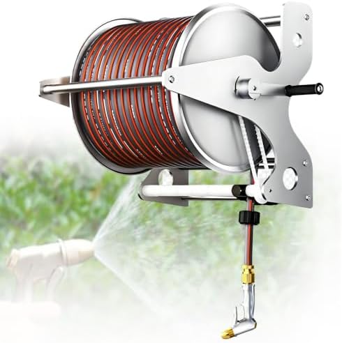 Wall Mounted Portable Hose Storage for Easy Outdoor Watering 10mHose by Unknown