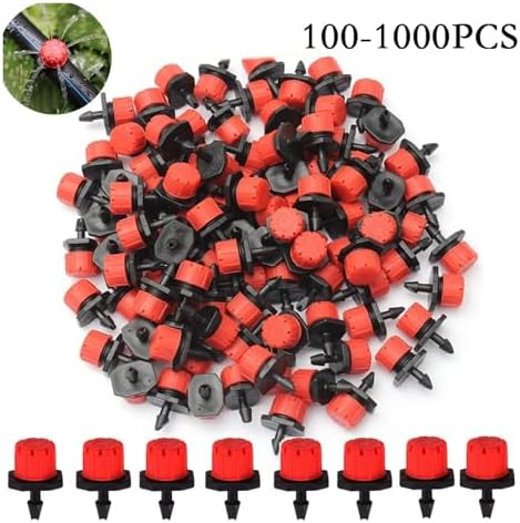 Adjustable Irrigation Drippers 100-1000pcs Water Dropper Adjustable Flow Head Drippers Portable Emitter Dripper Micro Drip Irrigation Sprinklers(600PCS) - Image 3