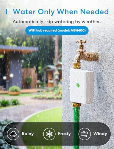 meross WiFi Water Timer for Garden Hose, Brass Inlet & Outet, Rain Skip - Image 6