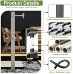 Outdoor Vertical Garden Water Column, Freestanding Hose Stand with Faucet, 304 Stainless Steel Floor Mounted Water Tap Yard Hydrant for Patio Lawn Irrigation, Grey - Image 3
