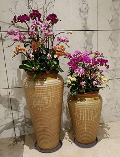 2 Pack of 18 19 inch Plant Saucer Drip Tray (16.6 inch Base), Heavy Duty Deep Plant Saucers for Pots, Plastic Flower Planter Water Trays for Indoors Outdoor (19", Dark Brown) - Image 6