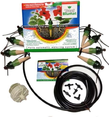 Blumat Irrigation System for 8 Plants w/Pressure Reducer | Automatic Drip Irrigation Kit | No Electricity, No Batteries Required | Garden, Patio, Hanging Baskets, Raised Bed, Greenhouse by BlumatWateringSystems