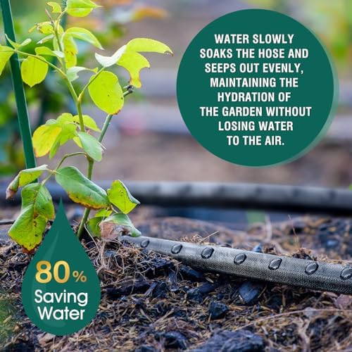 Soaker Hose - Flat Soaker Hose 150 FT for Garden Beds, Garden Soaker Hoses with Heavy Duty, Double Layer Sprinkler Soaker Hoses 2 Pack - Image 2
