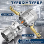 2 Set 3 Inch Camlock Fittings Type D&F&A - Image 4