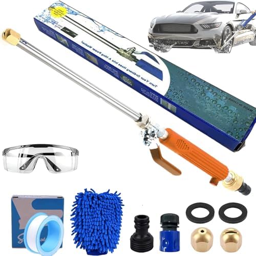 2026 New Jet Nozzle Power Washer For Garden Hose, Heavy-Duty Jet Hose Nozzle High Pressure, Turn Any Hose Into a Power Washer for Gutter Patio Car Pet Window Glass (Orange, Standard) by Unknown