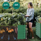 YITAHOME 6x3x2ft Outdoor Raised Garden Bed Kit, Large Metal Patio Planter Box with Gloves, Support Rod for Plants Vegetables Flowers, Green - Image 5