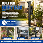 Outdoor Faucet Stand with Hose Holder, Freestanding Garden Water Column, Stainless Steel Outdoor Water Station for Garden Hose Connection - Image 3