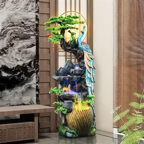 Garden Water Fountain Water Fountain Decor, Peacock with LED Glass Color Changing Globe, for Home/Office, Living Room Decorative Fountains Outdoor Water Fountain for Garden(Small) - Image 4