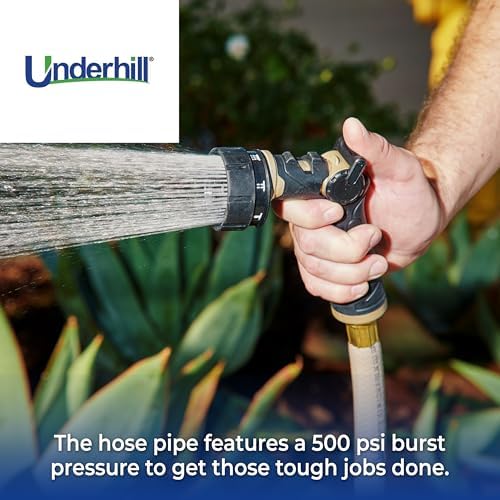 Underhill Proline Gold Series Commercial Garden Water Hose 50 ft, Lightweight, Heavy-Duty, Flexible, Kink Free, Industrial, 500 psi, H58-050PR0-G 5/8" x 50', Gold - Image 4
