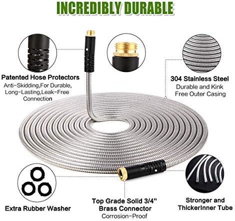 Flexible Metal Garden Hose 75ft Heavy Duty Water Hose - Image 2
