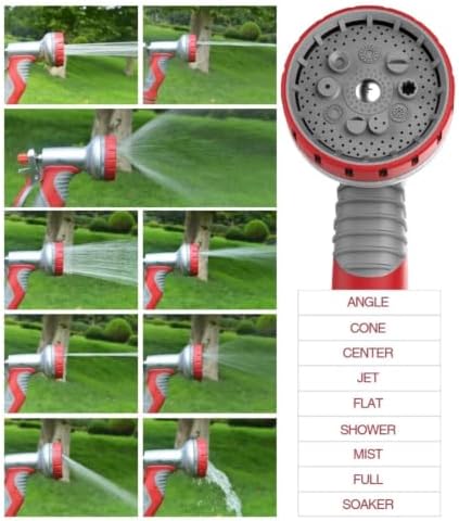Garden Hose Nozzle with 9 Modes, Adjustable Pressure - Image 3