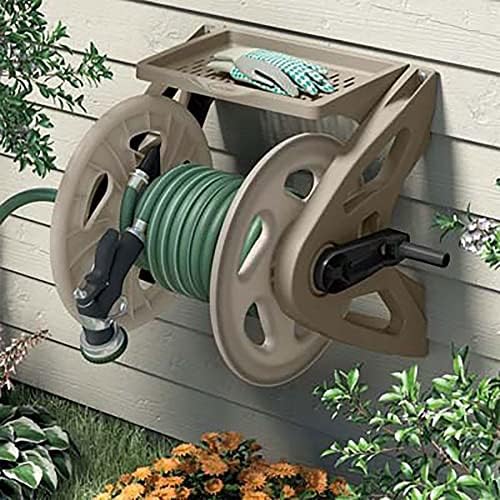 Suncast Handler Plastic Wall-Mounted Outdoor Weatherproof Garden Hose Storage Reel with Storage Tray, Holds 200 Feet of Hose (2 Pack) - Image 7