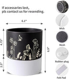 Nihow Self Watering Pots for Indoor Plants,6 Inch,Black,Hand Painting - Image 2