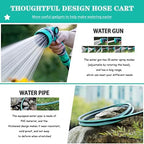 Hose Reel Cart Garden Hose Reels Retractable Handheld Compact Hose Cart, Garden Watering Tool, Compact Outdoor Hose Organiser, with Water Gun(Hose Cart+15m Pipe) - Image 5