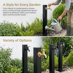304 Stainless Steel Vertical Garden Water Column with Freestanding Hose Stand, Lock Faucet, Antifreeze Faucet, Hydrant Water Feature Fountain, for Irrigation Gold Square Tube 6 - Image 7
