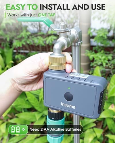 Insoma Remote Control Sprinkler Timer with Brass Inlet & Outlet, Garden Hose Timer Turns Water Off Automatically, Up to 120 Minutes of Run Time, for Faucet, Lawn, Drip, Soaker Hose, IP55 Waterproof - Image 5