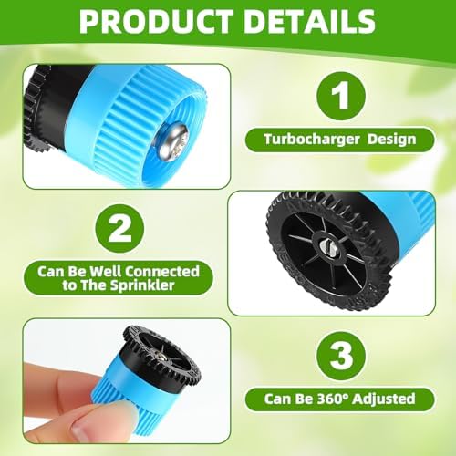 Honoson 60 Pcs Sprinkler Heads Replacement, 4/6/8/10/12/15/17 Van, Colorful - Image 5