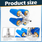 4-in-1 Turbo Nozzle Pressure Washer 4000 PSI 360° Rotating Turbo Nozzle with 1/4" Quick Connector 2.5 Orifice Quadruple Tips (Blue) - Image 2