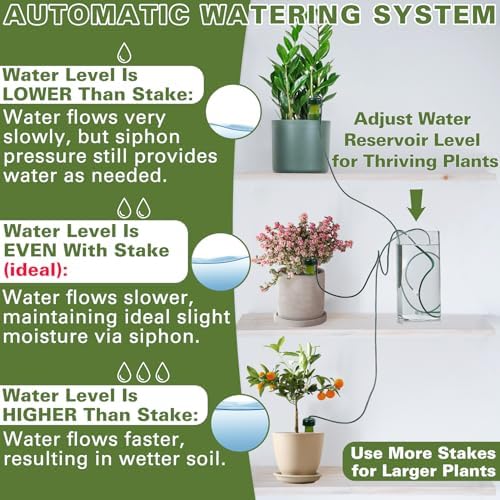 BYDOLL Plant Self-Watering Stakes Automatic Plant Dripper Watering Spikes for Indoor Outdoor Bonsai,Houseplant Insert Devices for Vacation use,Drip Irrigation System(10PCS) - Image 5