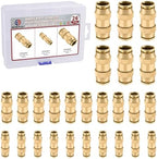 26PCS 1/4" 3/8" 5/8" Brass Dot Air Line Fittings Kit, Straight Union by BOERAY