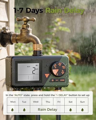 Diivoo Brass 3 Zone Sprinkler Timer, Programmable Hose Timers for Watering - Image 6
