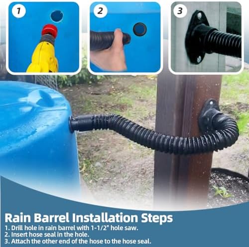 Rain Barrel Diverter Kit for 2x3" Downspout - Rain Water Diverter Connector System Fits Rectangular Downspouts, Converts Plastics Barrel into Rain Barrel (Pack of 2) - Image 5