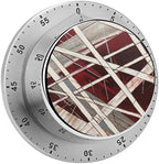 Mechanical Kitchen Timers for Cooking,White and Maroon Style Printed 60 Minute Magnetic Countdown Timer,Cute Cooking Timers with Alarm,Stainless Steel Time Timer Manual No Batteries Required by Unknown