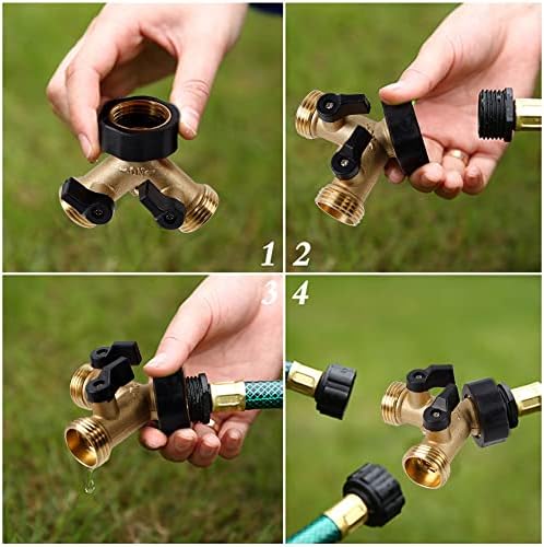 Biswing Garden Hose Splitter 2 Way & 2 Pack Impact Sprinkler Head on Tripod Base - Image 7