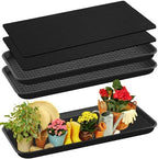 Vesici 2 Set/4 Pcs Large Square Plant Saucer, Self-Watering Trays with Mat by Vesici