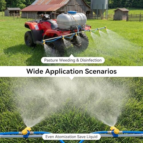 6 Nozzle ATV Sprayer Boom Wand Kit, 122 Inch Foldable Spray Boom, Stainless Steel, Adjustable Spray Pattern with 2 Hooks for ATV UTV Farm - Image 6